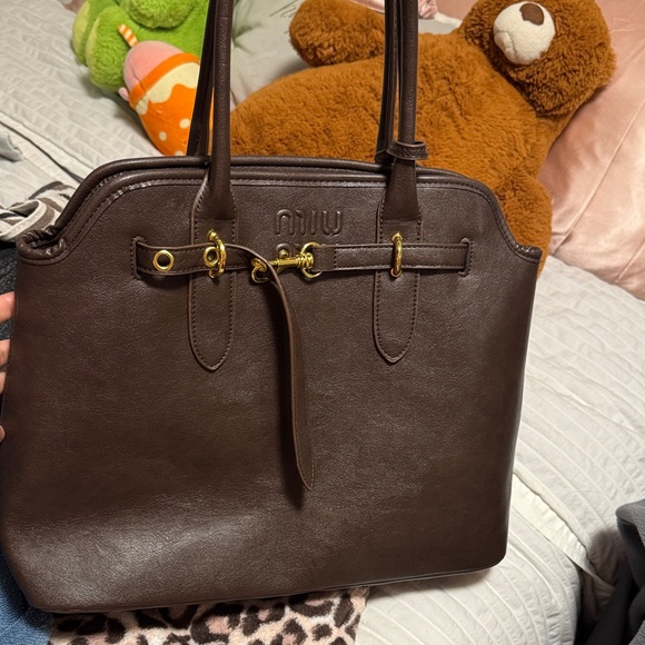 Miu Miu Handbags - Miu Miu Dark Brown Leather Satchel